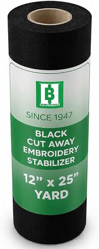 HBI Black Cut Away Embroidery Stabilizer Roll, 2.5 oz, 15 in x 25 yd in Kuwait