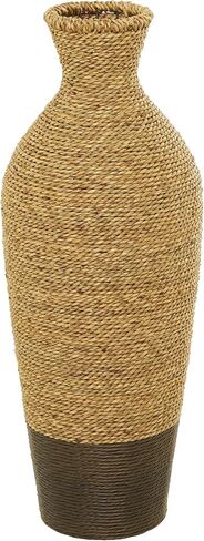 Deco 79 Seagrass Handmade Tall Woven Floor Vase, 10" x 10" x 28", Brown in Kuwait