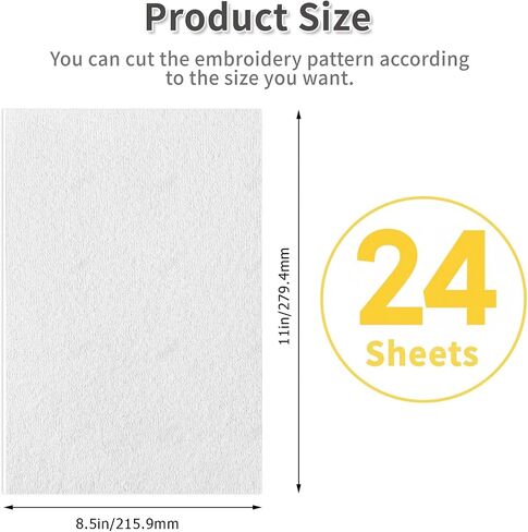 Water Soluble Embroidery Paper, 6PCS 8.5"x11" Printable and Self-Adhesive Embroidery Transfer Paper Embroidery Stabilizer for Hand and Machine Embroidery in Saudi Arabia