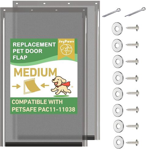 2-Pack Large Dog Door Flap for PetSafe PAC11-11039, Metal Bracket, Smoky in Saudi Arabia