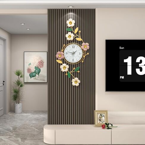 FLEBLE Extra Large Wall Clocks for Living Room Decor Modern Wall Clock Battery Operated Silent Non-Ticking for Home Office Bedroom Kitchen Decorative Analog Clock Quartz for Indoor House in Kuwait