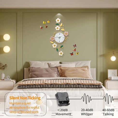 FLEBLE Extra Large Wall Clocks for Living Room Decor Modern Wall Clock Battery Operated Silent Non-Ticking for Home Office Bedroom Kitchen Decorative Analog Clock Quartz for Indoor House in Kuwait