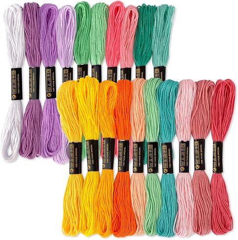 LNAUJS 20 Pcs Macaron Embroidery Floss, 6 Strands 8.75 Yards Polyester Cotton Sewing Thread in Saudi Arabia