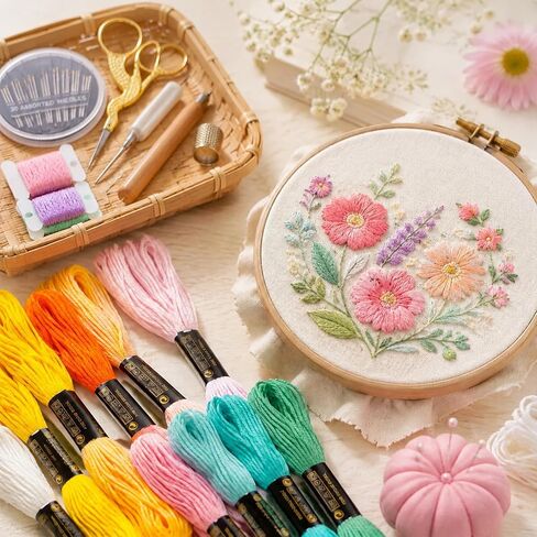 LNAUJS 20 Pcs Macaron Embroidery Floss, 6 Strands 8.75 Yards Polyester Cotton Sewing Thread in Saudi Arabia
