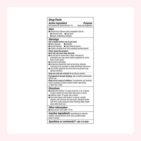 Amazon Basic Care Nasal Four بخاخ الأنف، فينيليفرين هيدروكلوريد 1 بالمائة، مزيل احتقان الأنف، 1 أونصة سائلة in Kuwait