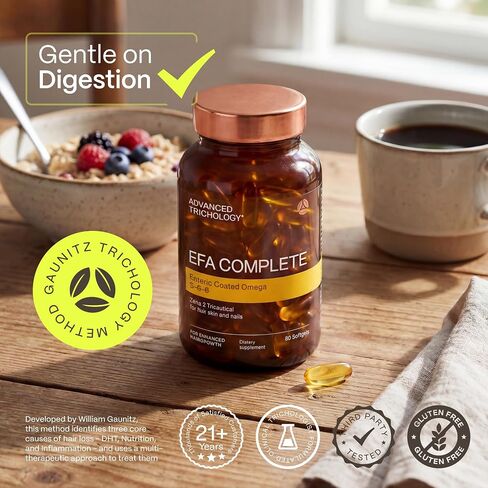 EFA Complete with Optimal Omega 3 6 9 Levels of Potency Flax Oil, Fish Oil, Borage Oil, and Evening Primrose Oil 800mgs (90count) 3rd Party Tested - High in GLA and 369 Omegas in Kuwait