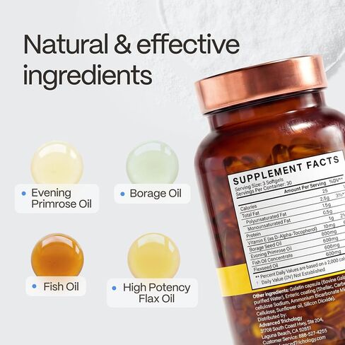 EFA Complete with Optimal Omega 3 6 9 Levels of Potency Flax Oil, Fish Oil, Borage Oil, and Evening Primrose Oil 800mgs (90count) 3rd Party Tested - High in GLA and 369 Omegas in Kuwait