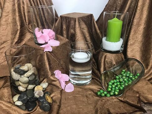 6" Tall x 3.5" Wide - Cylinder Glass Vase and Flower Guide Booklet -for Weddings, Events, Decorating, Arrangements, Flowers, Office, or Home Decor. in Saudi Arabia