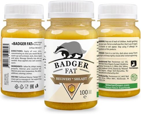Cream-Gel “Badger Fat" with Altai Shilajit and Siberian Pine Oil and Pine Resin 100ml in Kuwait
