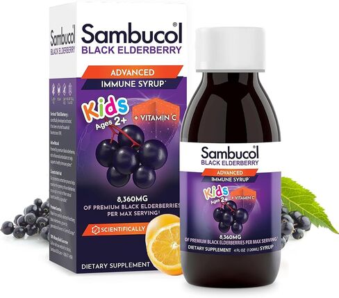 Sambucol Black Elderberry Syrup for Kids - Elderberry Extract Kids, Kids Elderberry Syrup, Black Elderberry for Kids, Kids Immune Support - 4 Fl Oz in Kuwait