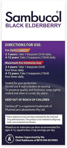 Sambucol Black Elderberry Syrup for Kids - Elderberry Extract Kids, Kids Elderberry Syrup, Black Elderberry for Kids, Kids Immune Support - 4 Fl Oz in Kuwait