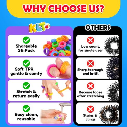 Fidget Toys Sensory Rings for Kids: Quiet Textured Ring 18 Pack - Sensory Toys for Kids with Autism - Calming Corner Bulk Fidgets for Classroom Prize - Party Favors Goodie Bag Fillers in Saudi Arabia