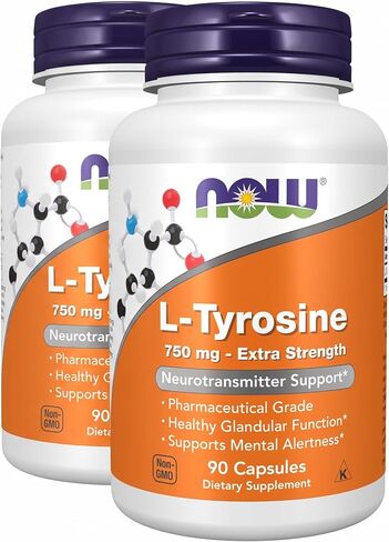 ناو سابلمنتس, L-Tyrosine 750 ملغ، يدعم اليقظة الذهنية*، دعم الناقل العصبي*، 90 كبسولة نباتية in Kuwait