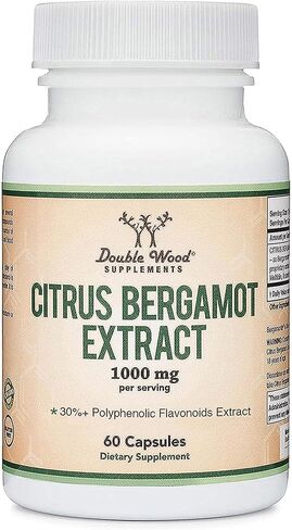 Citrus Bergamot Supplement - Only Patented, Clinically Proven Bergamot Extract - 1,000mg Servings (Bergamonte Standardization, Sourced from Italy and Manufactured in USA) (60 Capsules) by Double Wood in Saudi Arabia