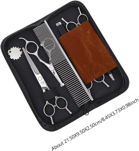 PET Hair Scissors Set with Thinning Function, Stainless Steel in Kuwait