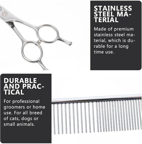 PET Hair Scissors Set with Thinning Function, Stainless Steel in Kuwait