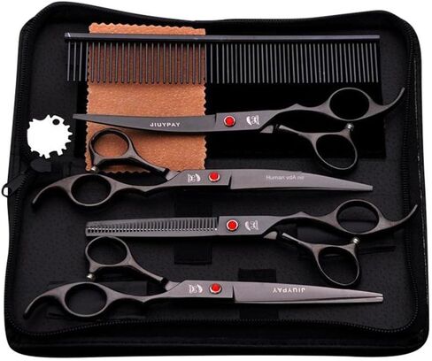 Premium Stainless Grooming - Complete Set for Cats and Dogs, Black in Saudi Arabia