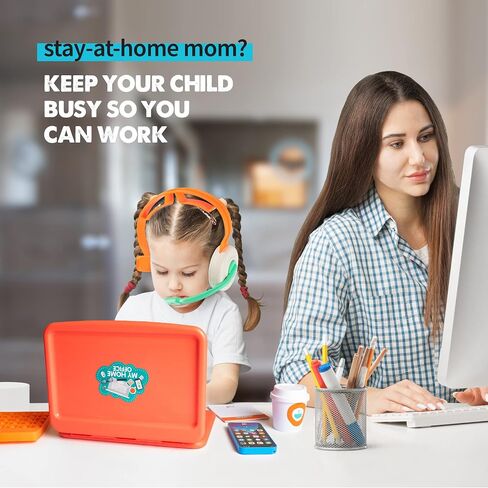 Born Toys 9-piece Office Pretend Play Set for Kids, Toddler Laptop Toy Gift in Kuwait