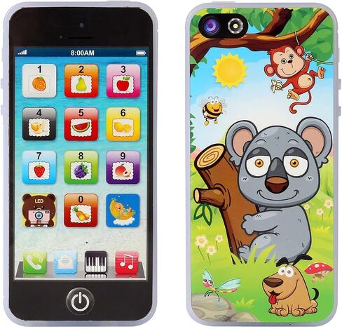 Yphone, Pretend Smart Mobile Toy Phone for Toddler Baby & Kids, Musical English Learning Preschool Education Electronic Cell Phone Gift for Boys & Girls (Black) in Kuwait