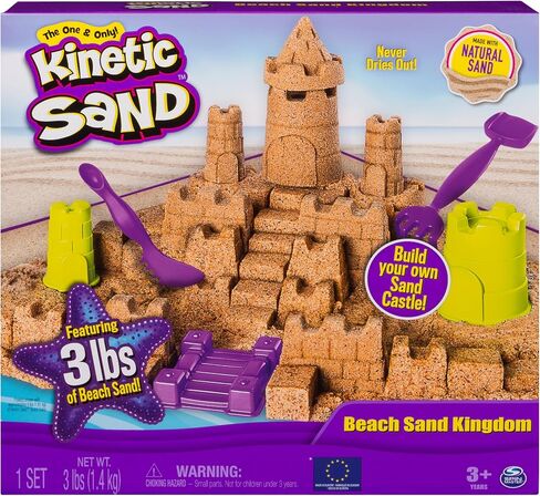 Kinetic Sand Beach Sand Kingdom Playset with 3lbs of Beach Sand, for Ages 3 and Up in Kuwait