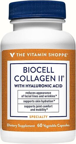 The Vitamin Shoppe Biocell Collagen II with Hyaluronic Acid - 1000mg per serving (60 Vegetable Capsules) in Kuwait