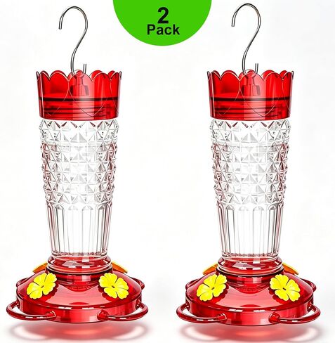 Antonki 2 Pack Plastic Hummingbird Feeders for Outdoor Hanging in Kuwait