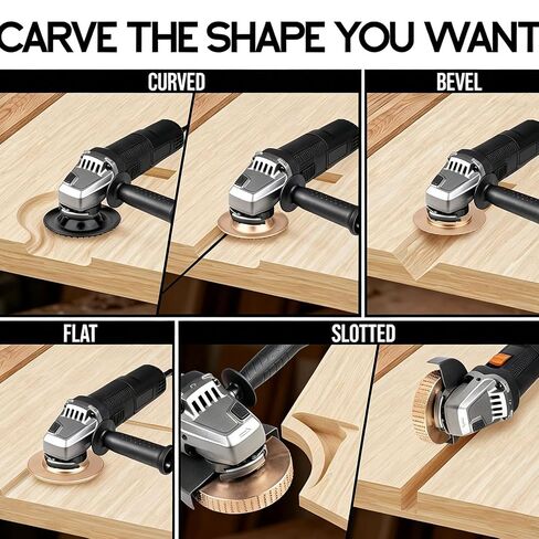 Baorder 5PCS Angle Grinder Wood Carving Disc Set,Stump Grinder Tool in Kuwait