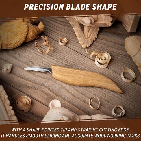 BeaverCraft Wood Chip Carving Knife C8 1.8" Sloyd Whittling Knife for Detail - Wood Carving Tools for Beginners and Kids in Saudi Arabia