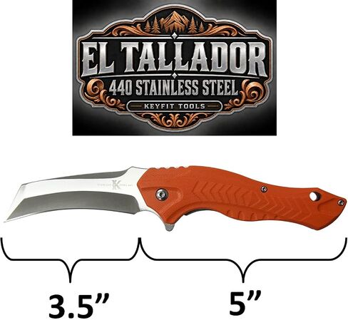 Keyfit Tools EL TALLADOR Wood Carving Knife 440 Stainless Steel Heat Treated ~Professional Precision Woodworking Designed For Controlled Cuts Detailed Shaping Comes With Sharpener in Kuwait