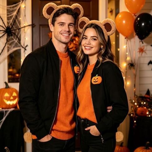 Bear Ears Headband and Tail Set Chipmunk Ears Halloween Party Accessories in Saudi Arabia