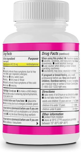 Safrel Allergy Relief Medication Diphenhydramine HCl Caplets 25 mg (1000 Count), Antihistamine Relieves Sneezing, Runny Nose, Hay Fever, Itchy Eyes and Throat, Seasonal Indoor & Outdoor Allergy Pills in Saudi Arabia