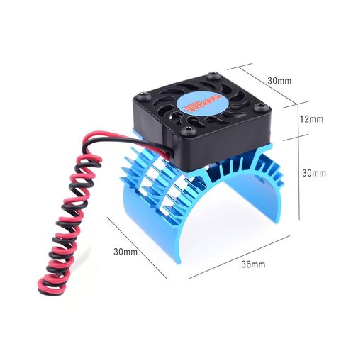 Surpass Aluminum RC Motor Heat Sink with 5-8.45V Cooling Fan for 1/10 RC Car Truck Buggy Crawler 540 550 3650 Size Motor Black&Blue in Kuwait
