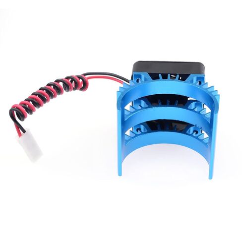 Surpass Aluminum RC Motor Heat Sink with 5-8.45V Cooling Fan for 1/10 RC Car Truck Buggy Crawler 540 550 3650 Size Motor Black&Blue in Kuwait