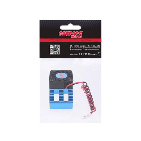 Surpass Aluminum RC Motor Heat Sink with 5-8.45V Cooling Fan for 1/10 RC Car Truck Buggy Crawler 540 550 3650 Size Motor Black&Blue in Kuwait