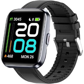ID208 Plus Smart Watch Bands, Lamshaw Leather Silicone Breathable Replacement Smartwatch Strap Wristband Compatible for Quican ID208 Plus 1.8 Inches, aeac ID208 Plus, WMK ID208 Plus 1.8 Inches Smart Watch