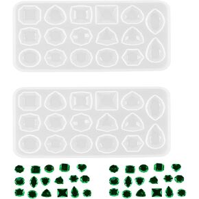 DD-life 2 Pcs Gem Jewelry Casting Mold,Resin Jewelry Casting Molds for Making Earrings Jewelry Making Crafting Projects (Large)