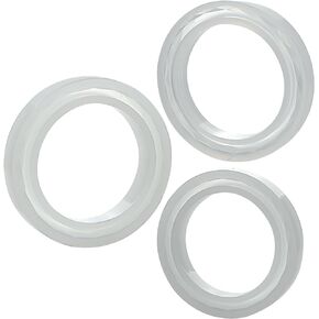 Funshowcase Assorted Size Faceted Geometric Bangle Bracelet Jewelry Silicone Mold Slim, for Polymer Clay, Crafting, Resin Epoxy 3-Piece in Set