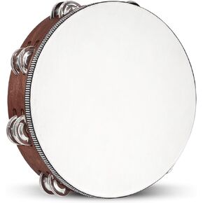 Tambourine, Tambourines for Adults, 3 PCS Wooden Hand Held Percussion Tambourine with Storage Bag, Tambourines Musical Instrument for Church, Wedding, Party, Dance, Photo Shoot(6+8+10 Inches)