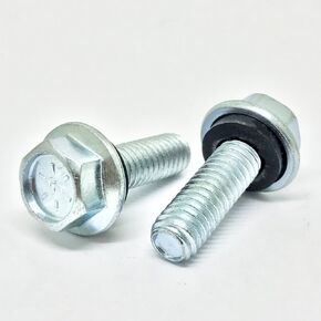 (100 Pieces) 5/16-18x1" Grade 8 Hex Flange Grain Bin Bolts Screws Rubber Washer UNC Coarse Full Threads Zinc Clear