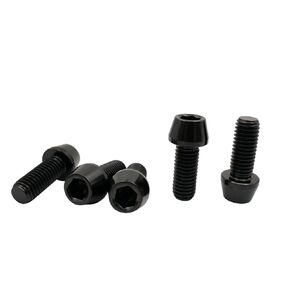RISON Titanium Bolts Ti Bolt M8*1.25 * 25 Hex Tapered Socket Head 5Pcs Original Titanium Hex Tapered Head Bolt Screw for Bike stem