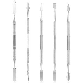 Clay Sculpting Tools, 5 PCS Stainless Steel Pottery Spatula Wax Carving Tools Set Double-Ended Polymer Clay Tools Kit for Modeling, Embossing, Sculpting and Shaping Miniatures