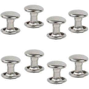 100 Sets 9MM Silver Stainless Steel Leather Rivets Double Cap Rivets Studs Fasteners Tubular Metal Studs Rivets Leather Craft Repairs Decoration Accessories Replacements