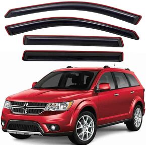Lightronic WV194072 in-Channel Side Window Deflectors & Visors Vent Rain Guards, Dark Smoke, 4-Pieces Set, Fits 2009-2020 Dodge Journey