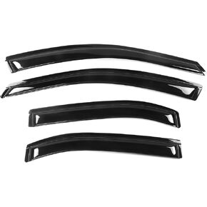 Window Visor Compatible with 2006-2012 Ford Fusion, Slim Style Acrylic Smoke Tinted & Semi-Transparent 4PCS Sun Rain Shade Guard Wind Vent Air Deflector by IKON MOTORSPORTS, 2007 2008 2009 2010 2011