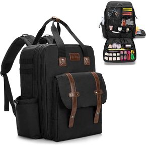 BAFASO Large Capacity Barber Case, Travel Hairdresser Bag Holds Various Hair Cutting Tools (Bag Only), Black