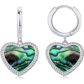 HPQQ 925 الفضة الاسترليني القلب Huggie أقراط للنساء القلب الأحجار الكريمة أقراط المجوهرات الجميلة الذكرى السنوية هدايا عيد ميلاد للنساء الفتيات لها