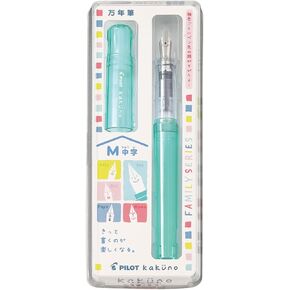 Pilot Fountain Pen Kakuno Family Series Kakuno Boy Clear Green Medium Point FKA-1SR-KBOG-M With Kanji LOVE Sticker, 5.15 x 0.59 x 0.78 in