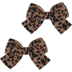 BOENBE LOVED Baby Hair Clips for Girls, Leopard Baby Clip Bows,Toddler Girl Hair Accessories for Kids Fully Lined Polka Dot Alligator Clip Baby Barrettes,Packed in pairs[K] in Kuwait