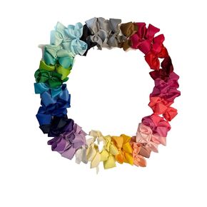 40pcs 6-inch Hair bow Grosgrain Ribbon Alligator Clips Hair Accessories for Girl Toddler Infant Kids Teens Children (6-INCH Multicolor)