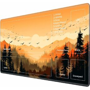 for MTG TCG Playmat,Game Play Mat for MTG TCG DTCG CCG RPG and Other Card Games/Mouse Pad 24 x 14 inches Trading Card Game Board Game with Zones and Non Slip Rubber Backing,Dragon Ocean
